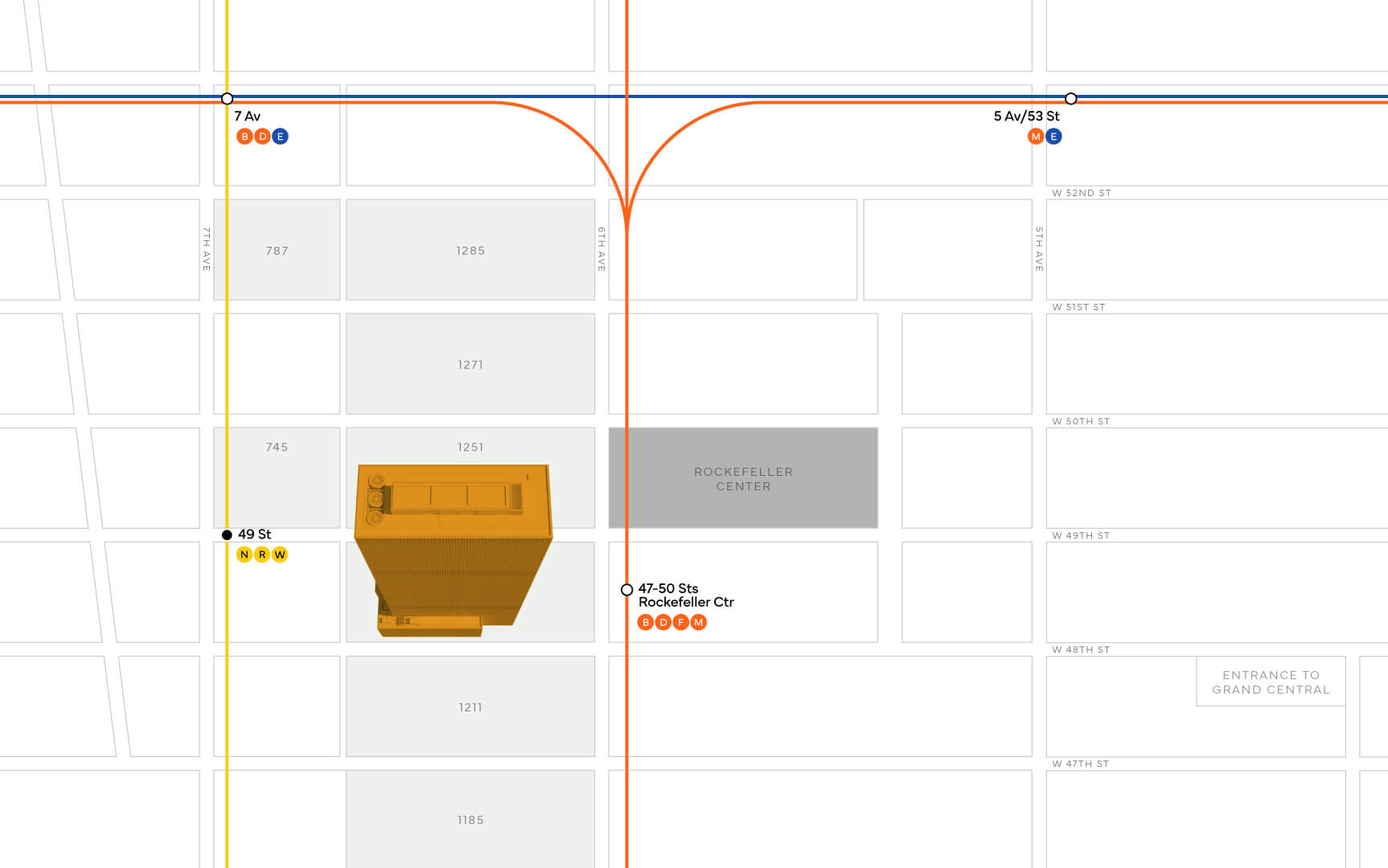 A map of all the near by public transportation access