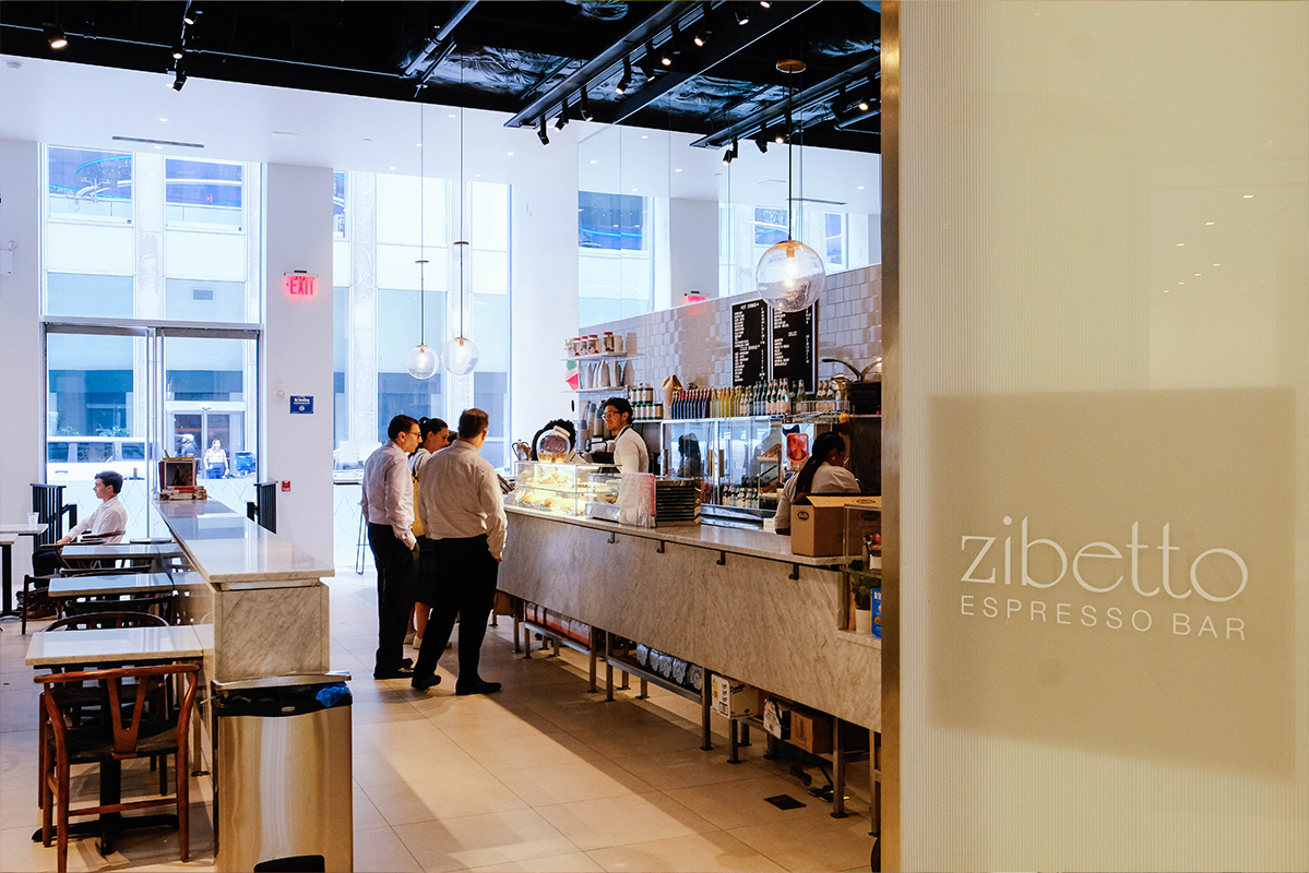 View inside Zibetto Espresso Bar from the entrance